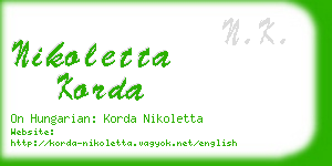 nikoletta korda business card